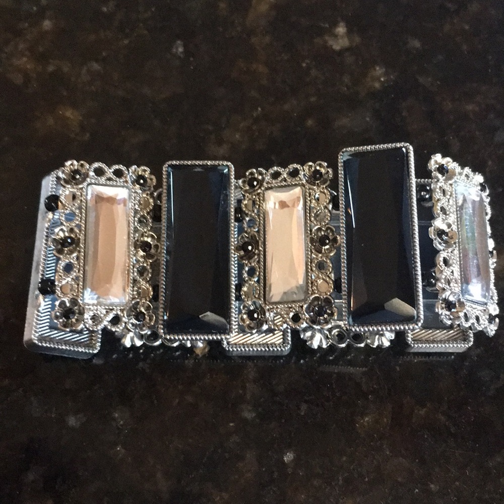 Romantic Rectangle Rhinestone Bracelet - image 2